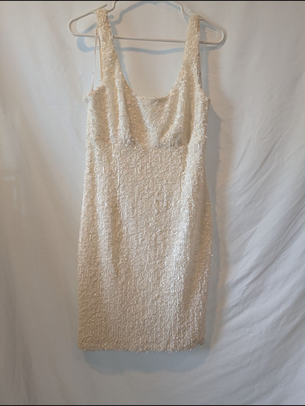 Suzi Chin for Maggy Boutique Ivory Textured Sheath Mini Dress Graduation Party - Picture 2 of 7
